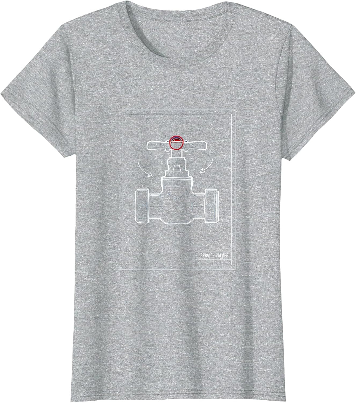 Women's I Service Valves Funny Plumber Dad Joke Gift Plumbing T-Shirt - Heather Grey