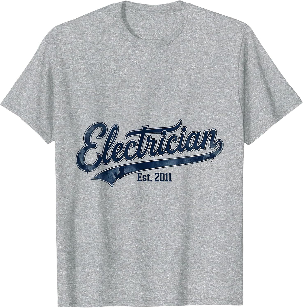 Men's Electrician Est. 2011 Vintage Varsity Script Role Identity T-Shirt - Heather Grey
