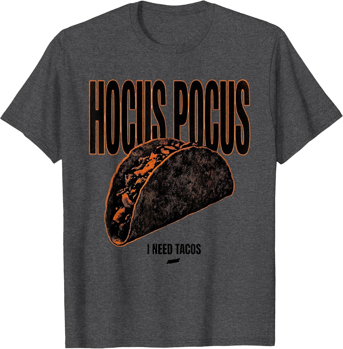 Men's Hocus Pocus I Need Tacos Funny Halloween Pun Humor T-Shirt - Dark Heather Grey