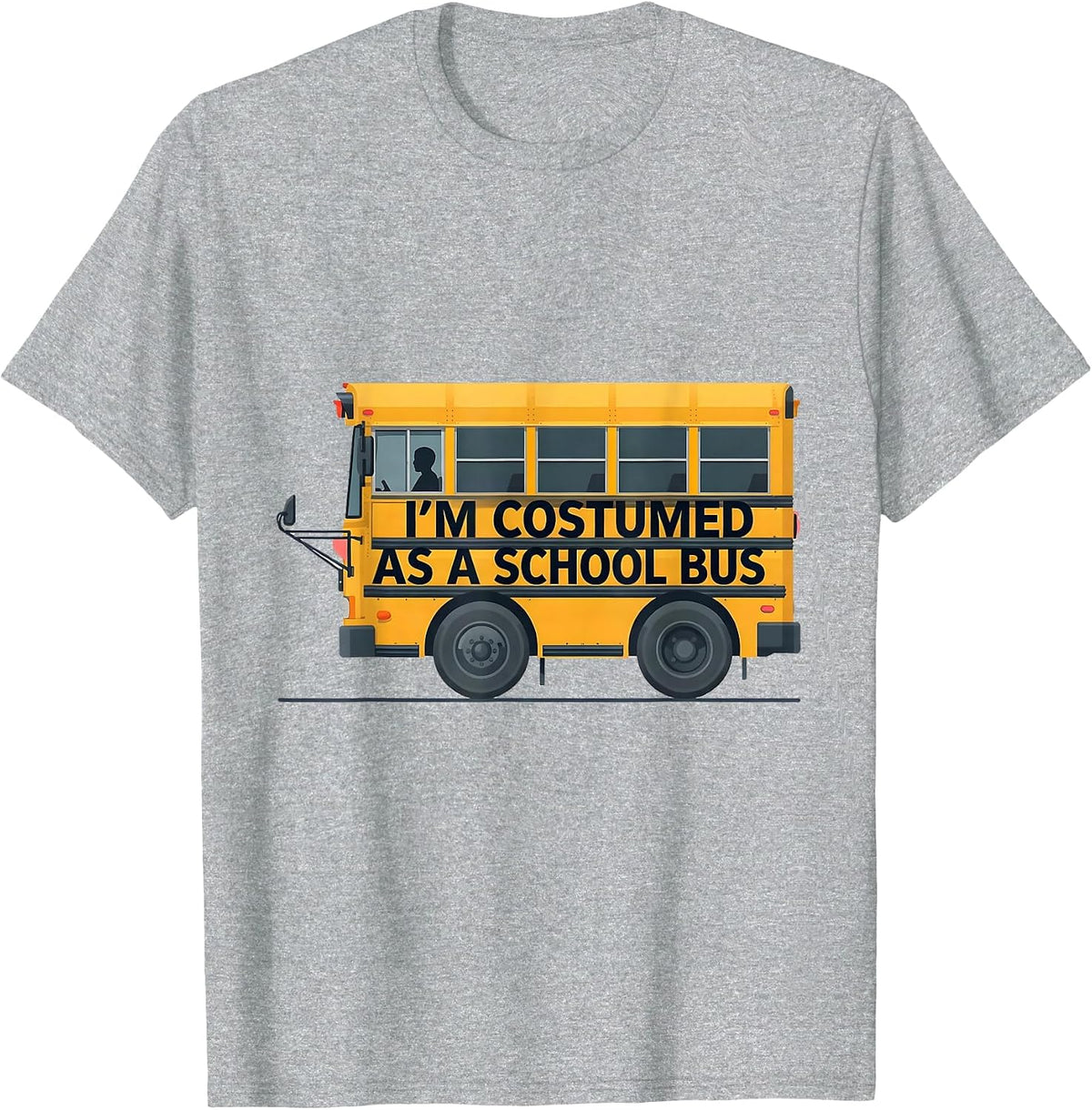 Men's I'm Costumed As A School Bus Funny Halloween Costume T-Shirt - Heather Grey