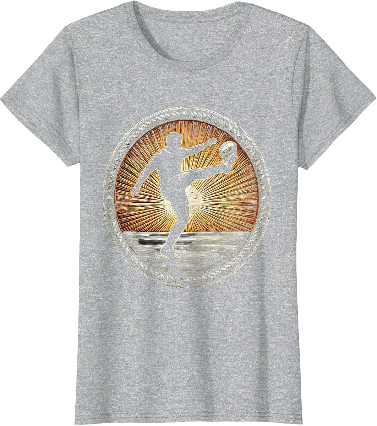 Rugby Player Kicking Ball Sunset Silhouette T-Shirt - Heather Grey