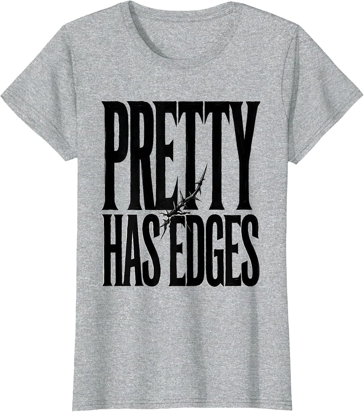 Pretty Has Edges Gothic Dark Romance Rose Flower Dark T-Shirt - Heather Grey