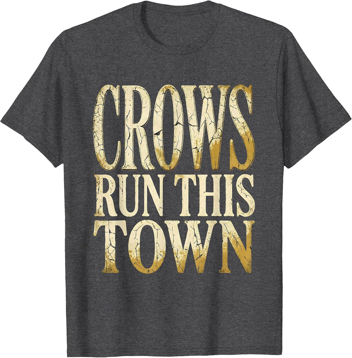 Men's Crows Run This Town Bold Crow Graphic Design T-Shirt - Dark Heather Grey