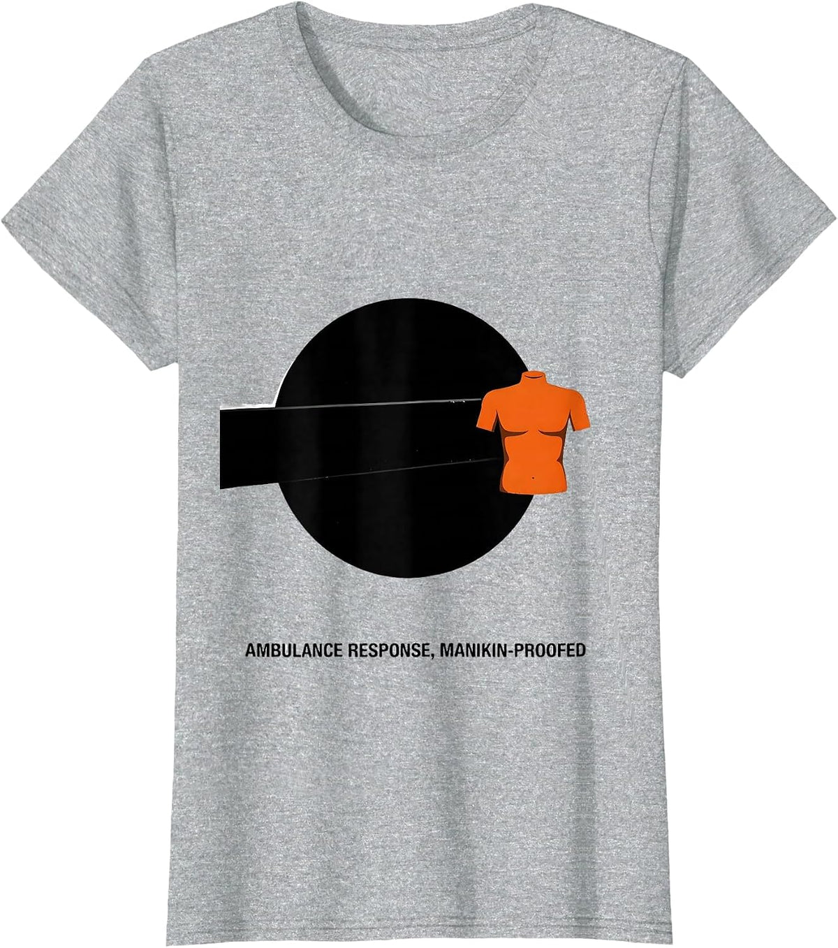 Women's Ambulance Response Manikin-Proofed Brutalist EMT Paramedic T-Shirt - Heather Grey