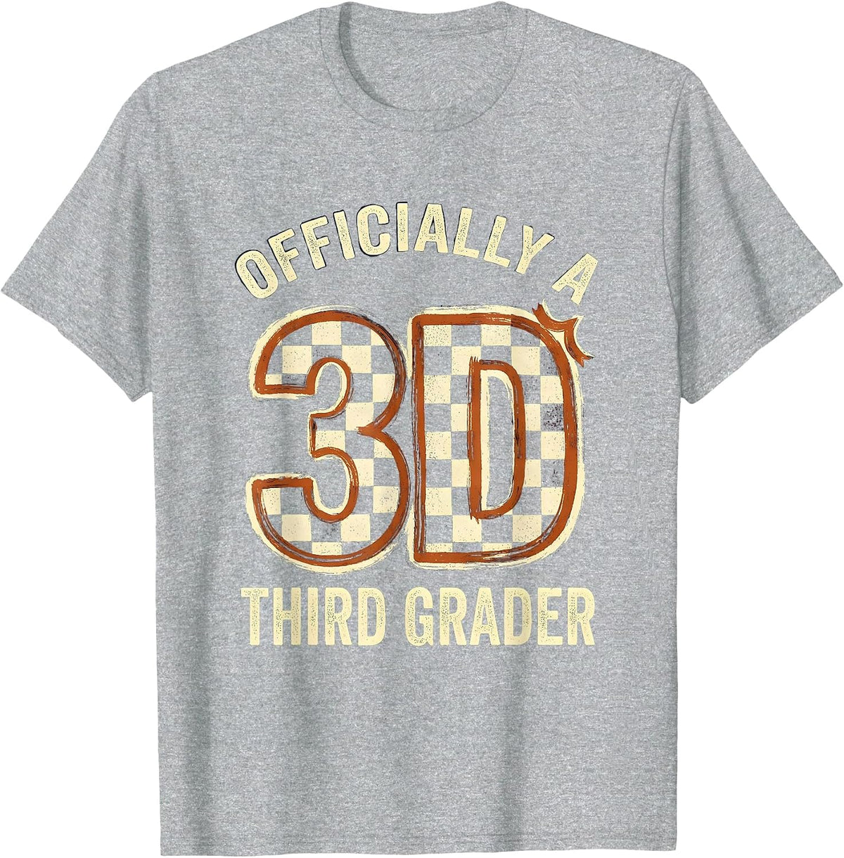 Men's Officially A Third Grader Playful Teacher Girl Back To T-Shirt - Heather Grey