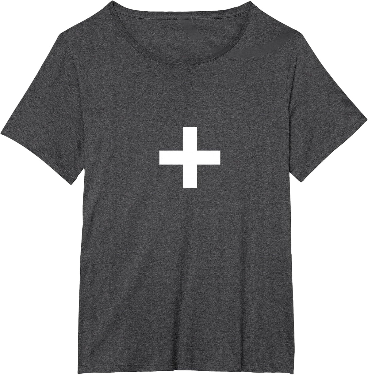 Plus Sign + Matching Alphabet Numbers & Symbols Math T-Shirt - Dark Heather Grey