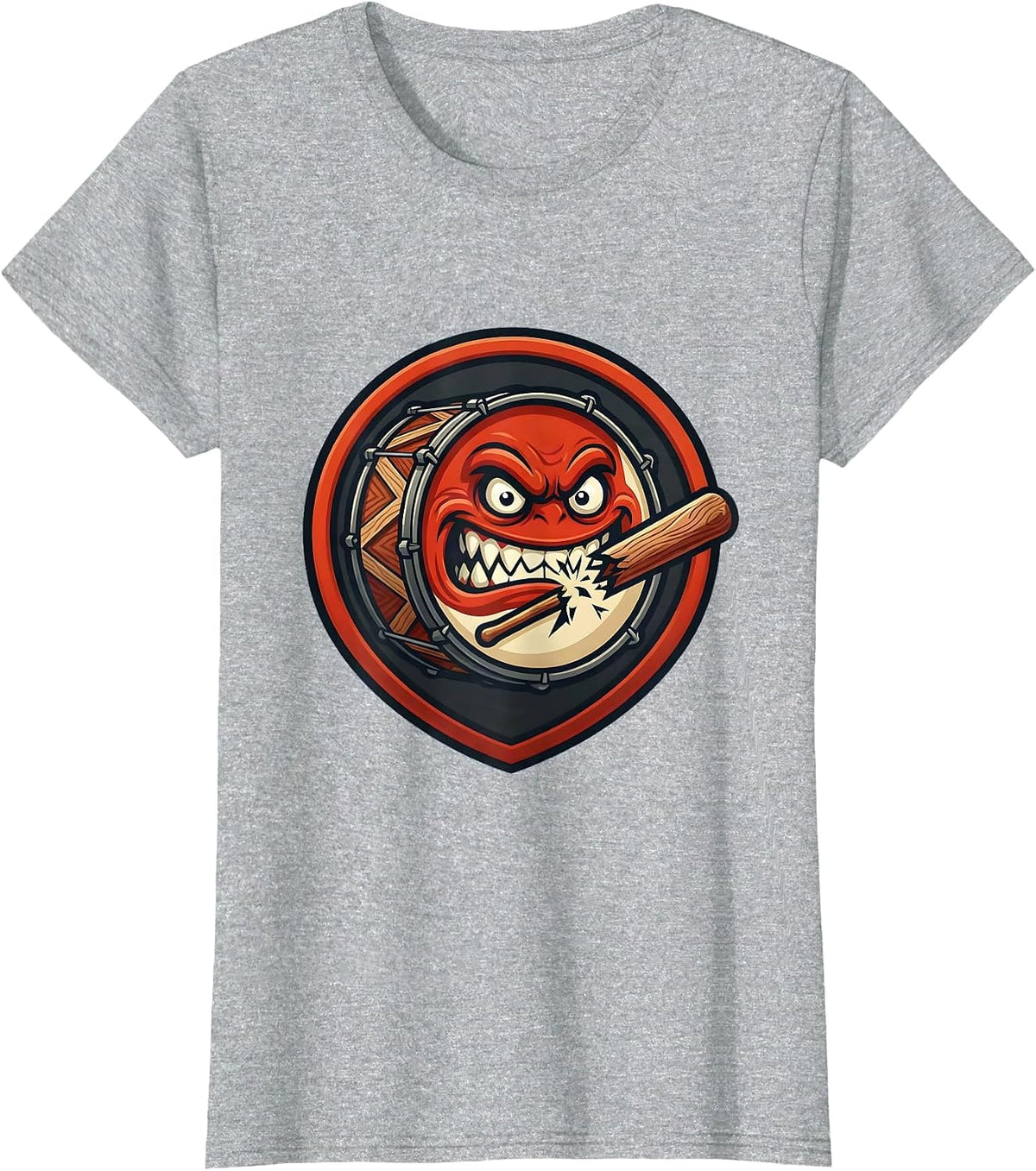 Broken Drumstick Bass Drum Sports Fan Graphic T-Shirt - Heather Grey