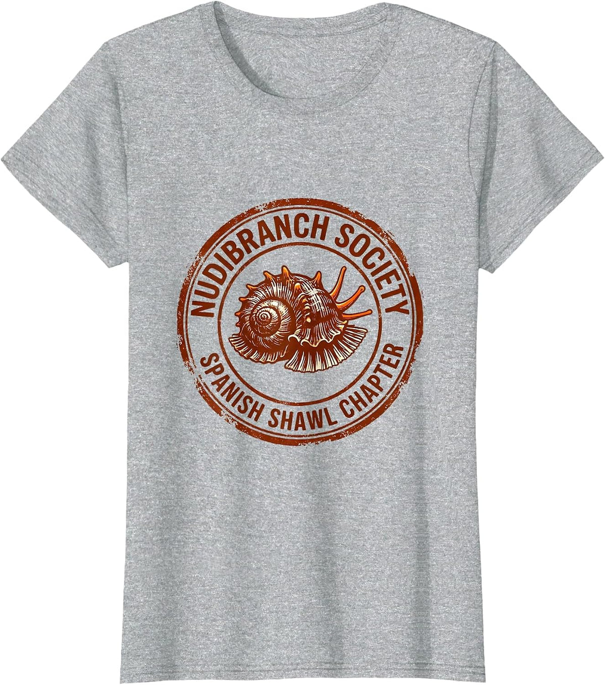Women's Nudibranch Society Spanish Shawl Chapter Cute Sea Slug Lover T-Shirt - Heather Grey