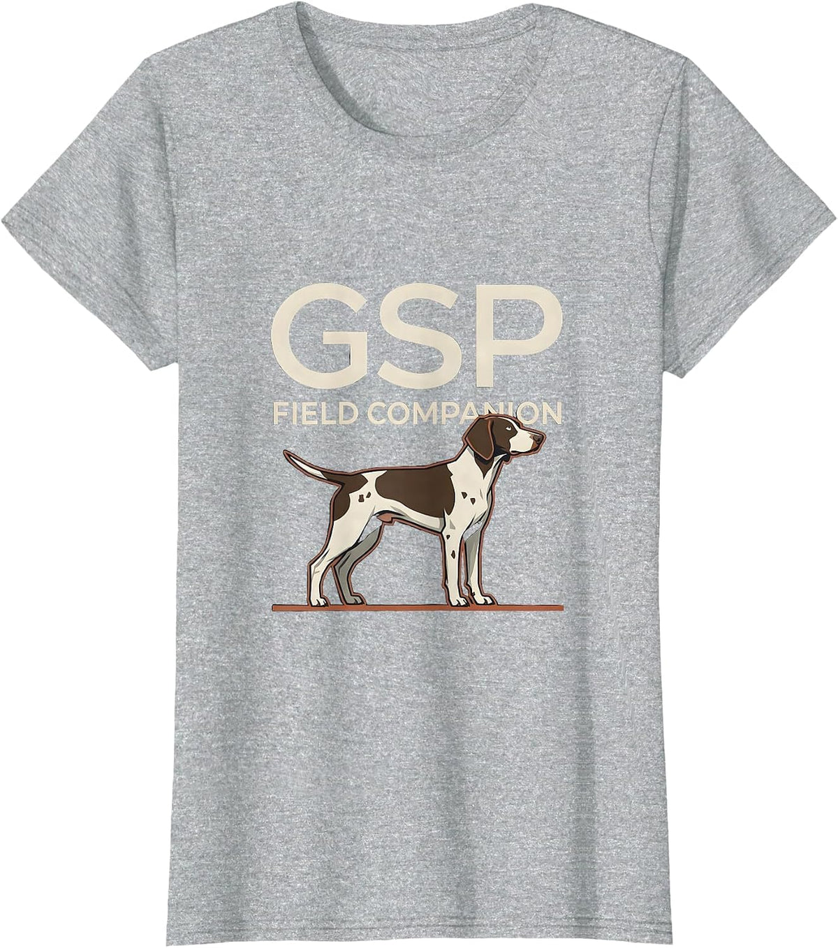 GSP Field Companion Funny German Shorthaired Pointer Dog T-Shirt - Heather Grey