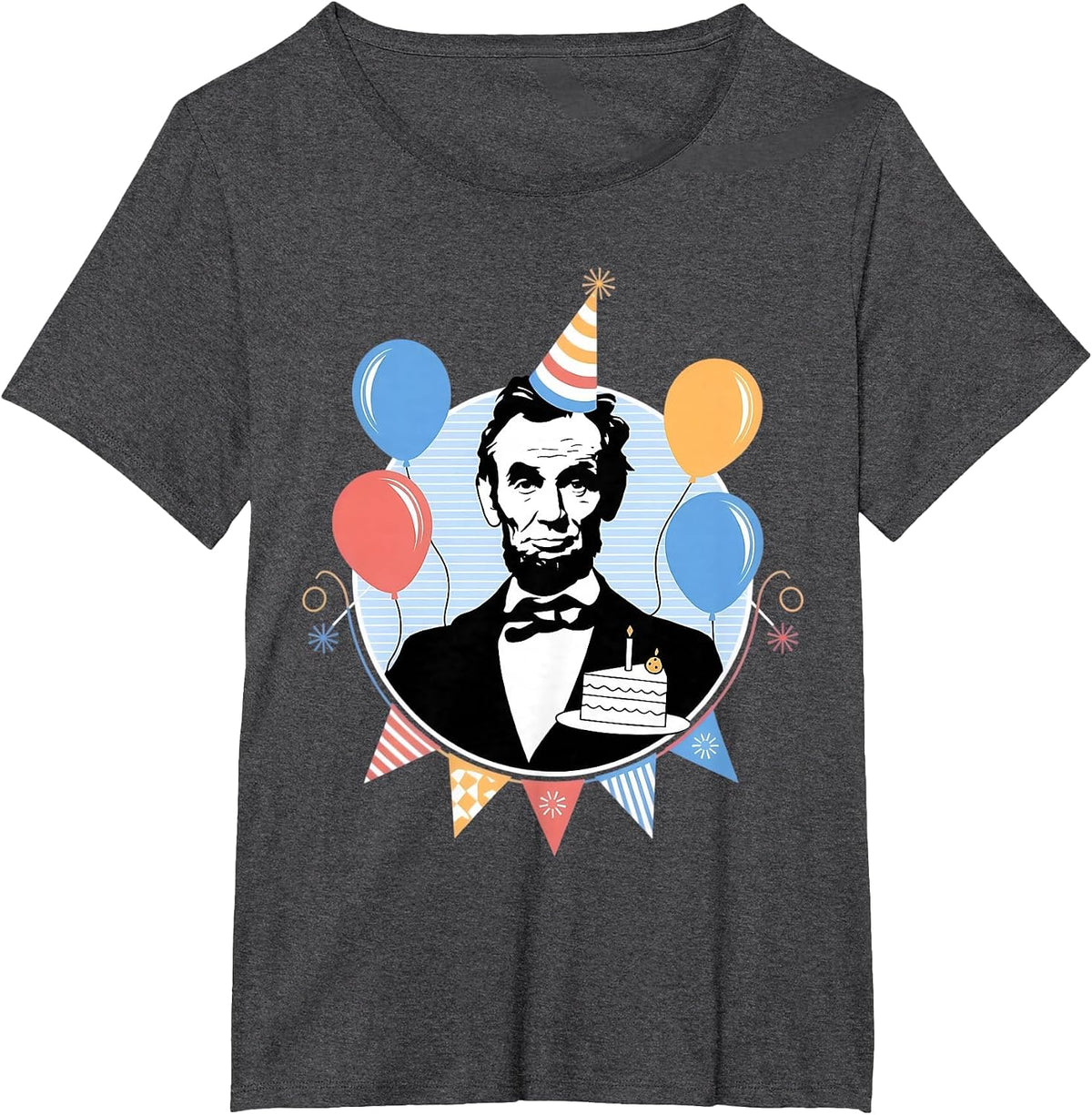 Abraham Lincoln Birthday T-Shirt - Dark Heather Grey