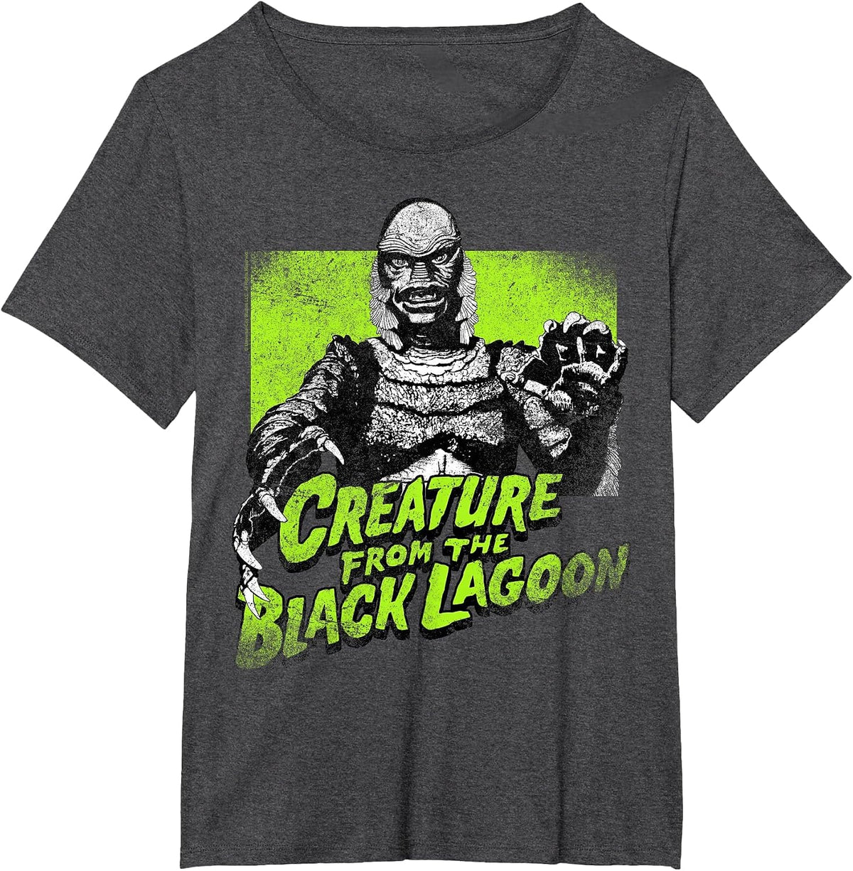 Universal Monsters Creature from The Black Lagoon Green T-Shirt - Dark Heather Grey