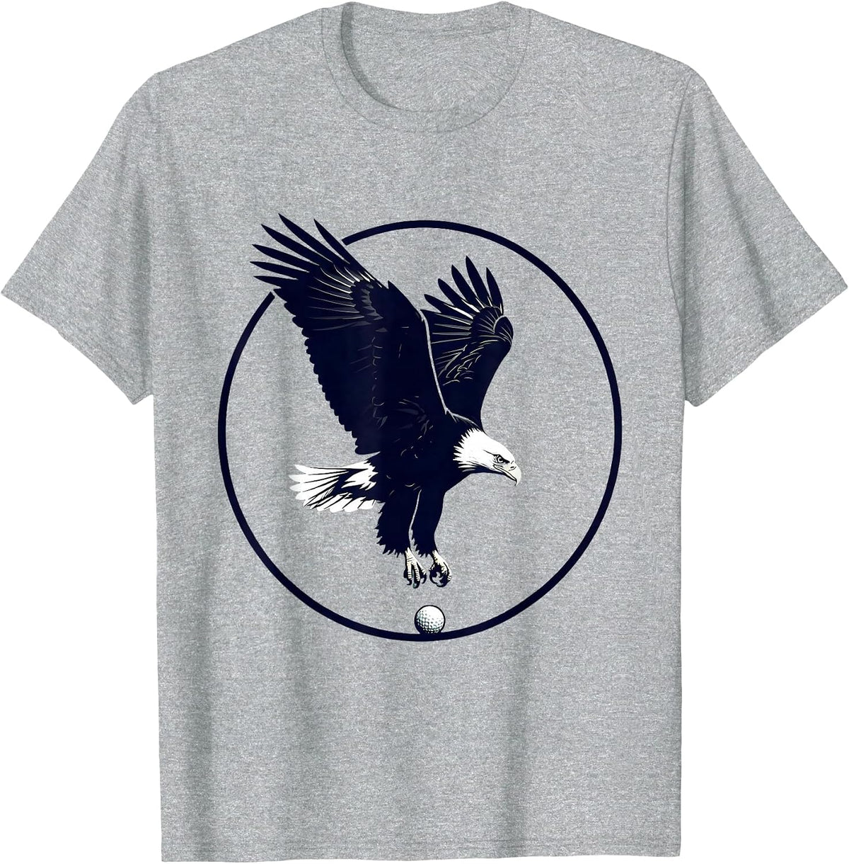 Men's Bald Eagle Diving at Golf Ball Graphic Tee T-Shirt - Heather Grey