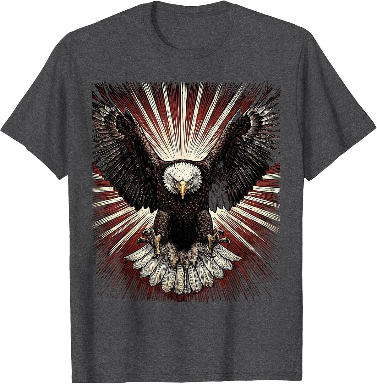 Men's 250th Anniversary USA Bald Eagle Sunburst Design T-Shirt - Dark Heather Grey