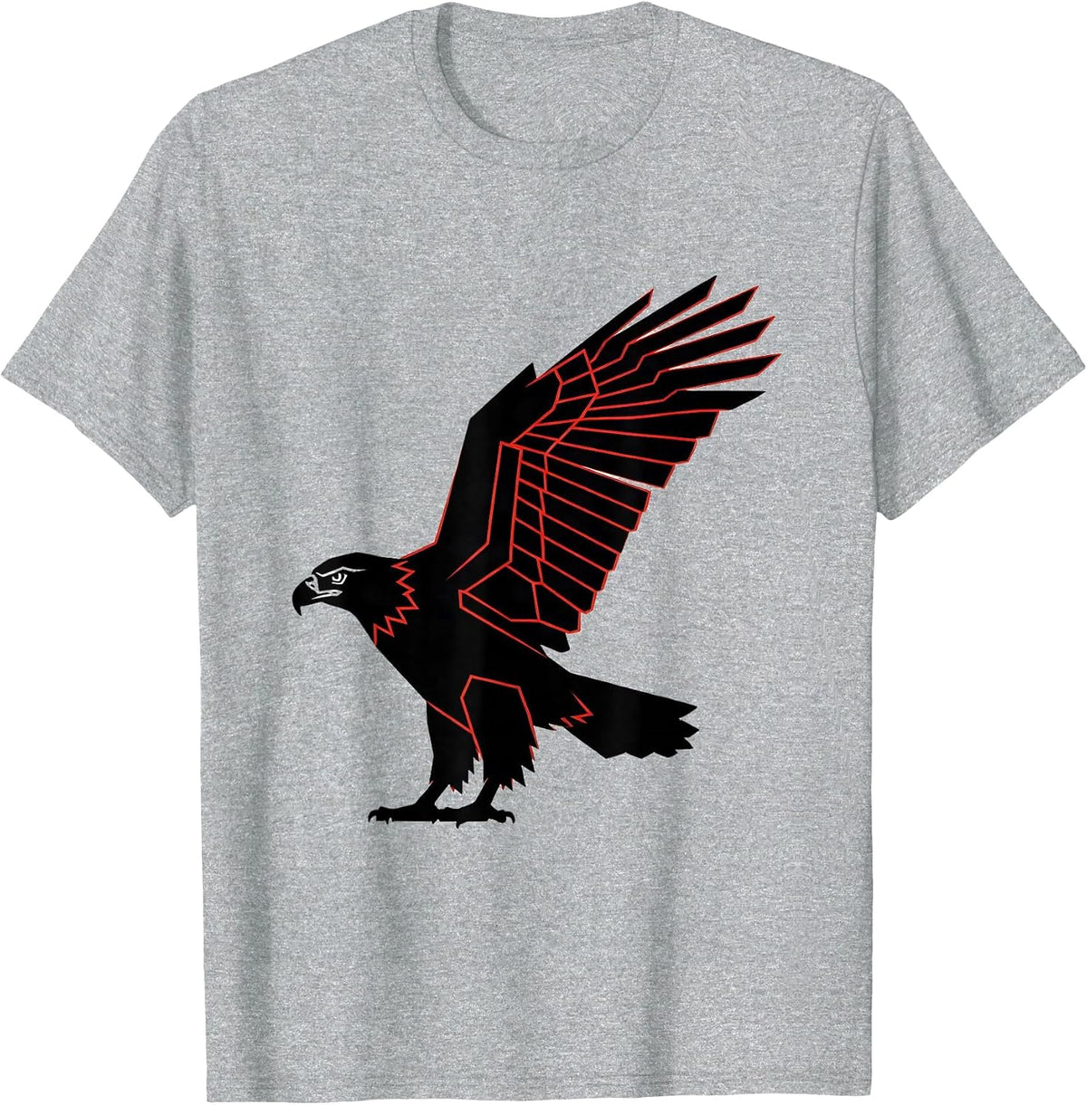 Men's Bald Eagle Compact Body Swiss International Eagle Lover T-Shirt - Heather Grey