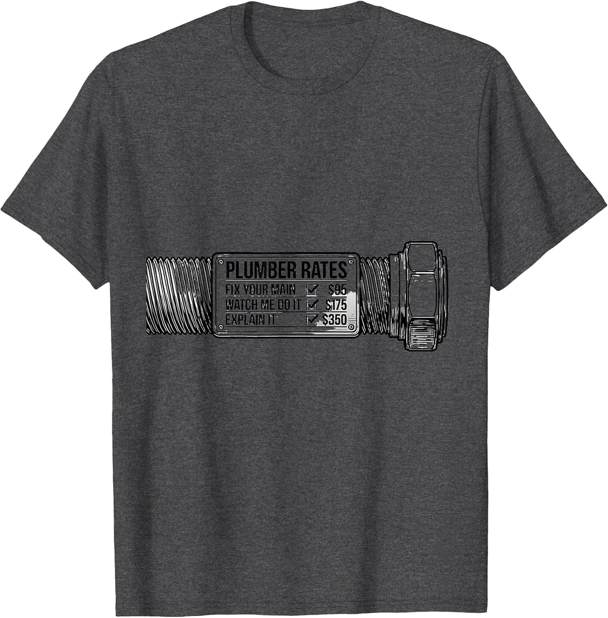Men's Fix Your Main $95 — Watch Me Do It $175 — Explain It $350 T-Shirt - Dark Heather Grey