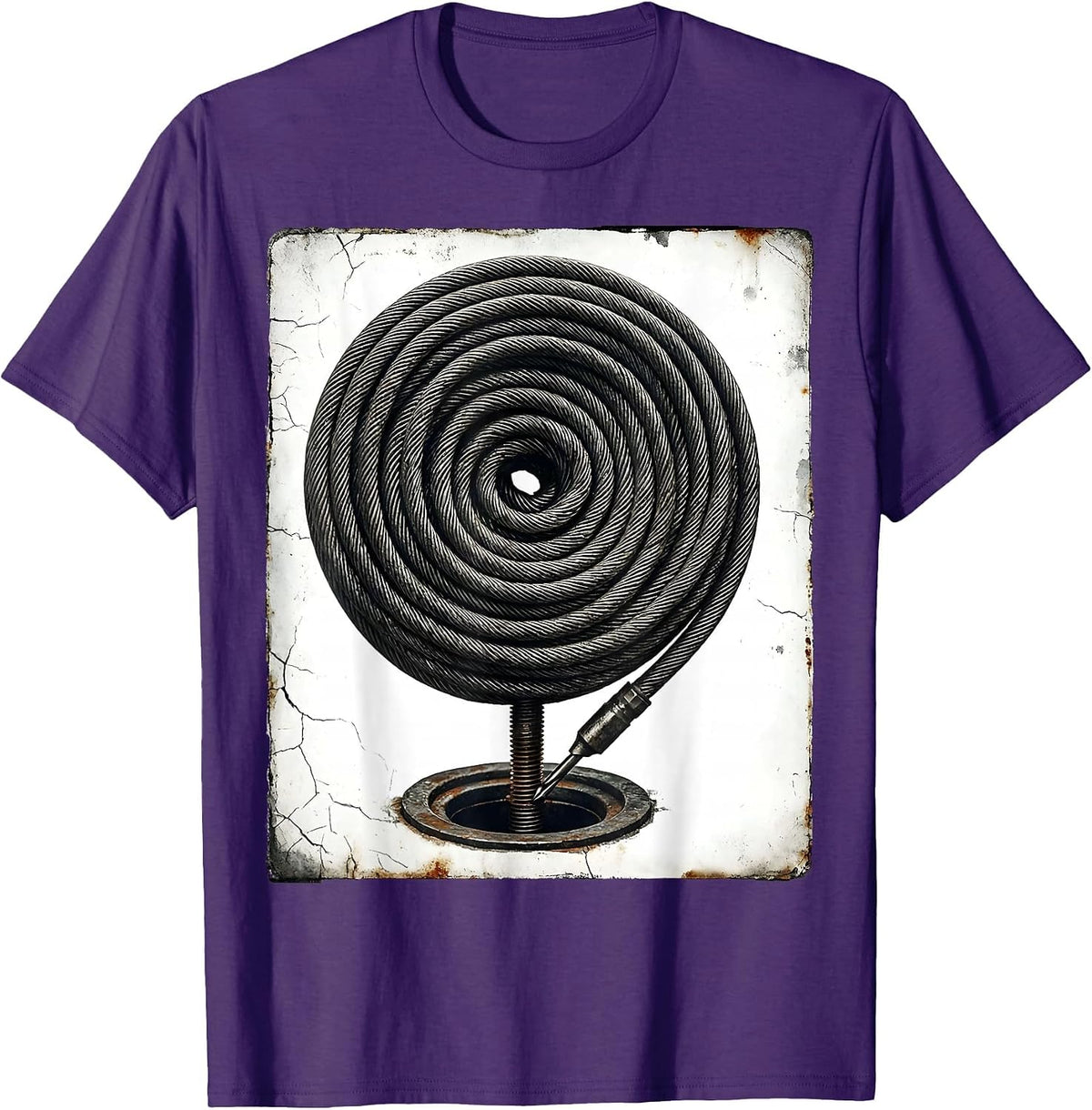 Men's Coiled Snake Cable Plumber Funny Occupational Humor T-Shirt - Purple