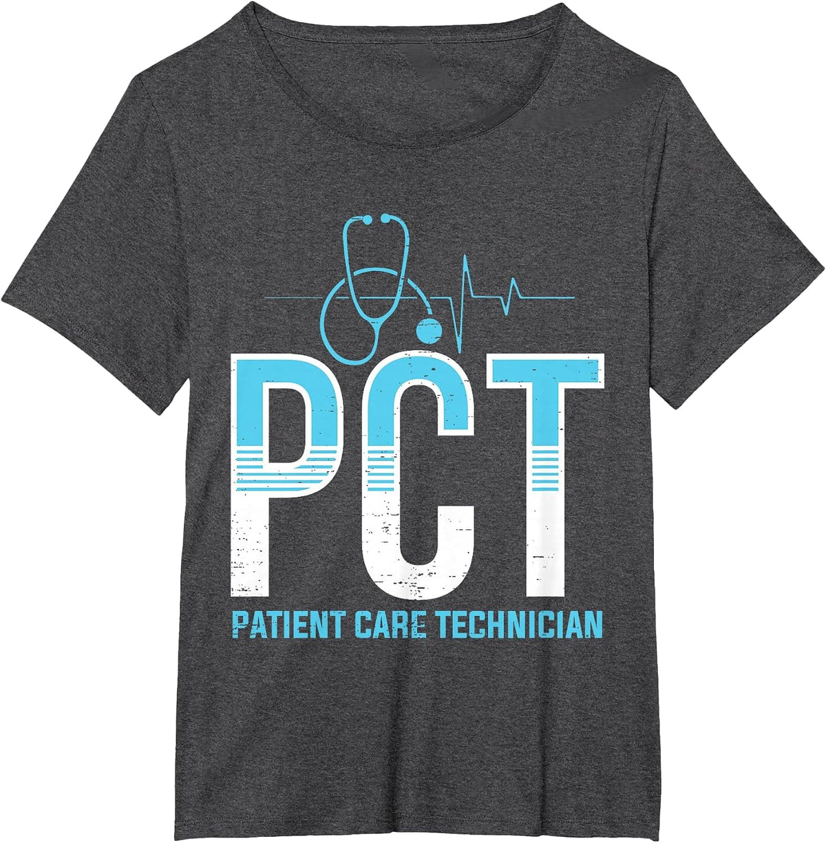 PCT Patient Care Technician Medical Tech Apparel T-Shirt - Dark Heather Grey