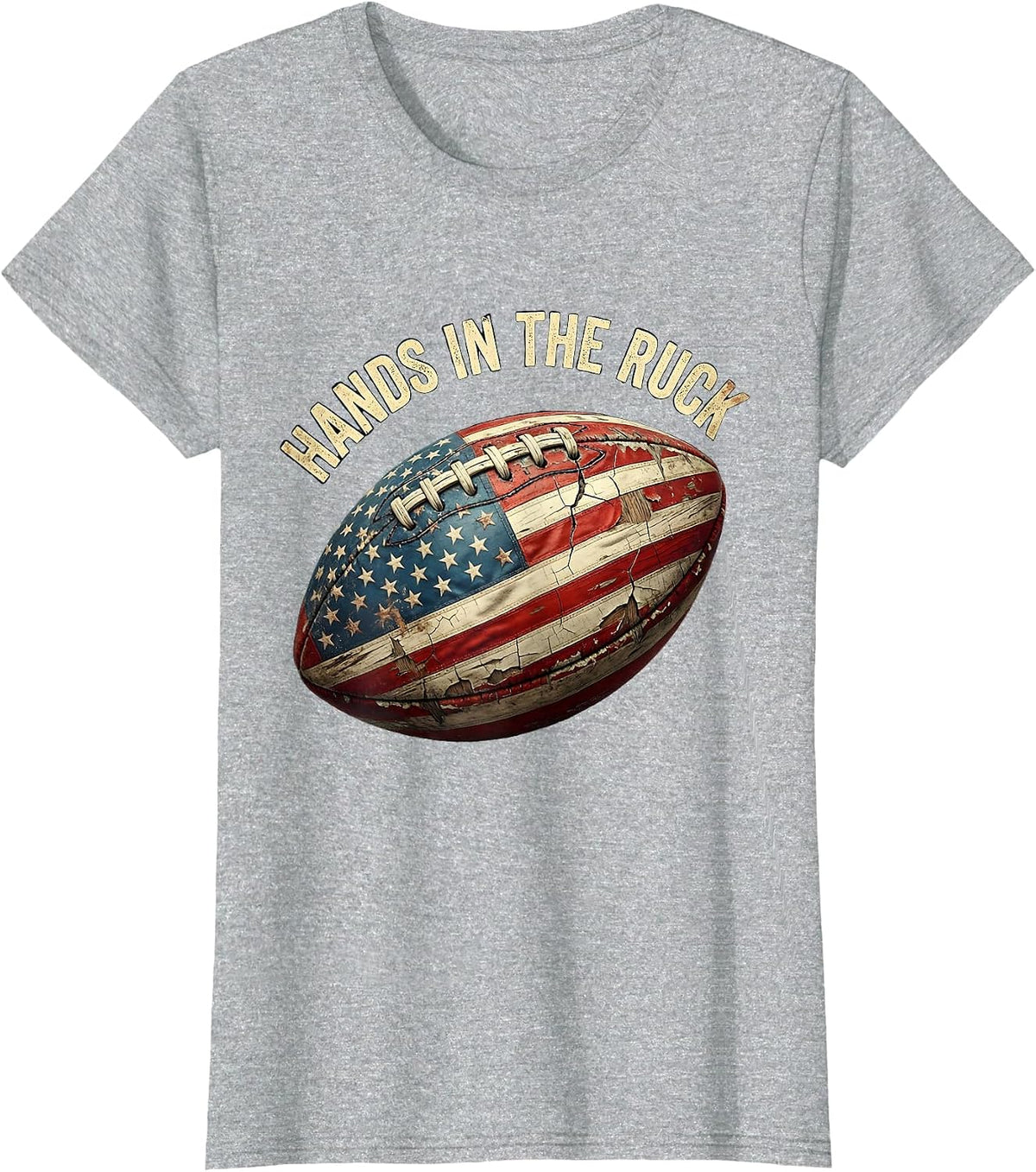 Hands in the Ruck Rugby Graphic Design T-Shirt - Heather Grey