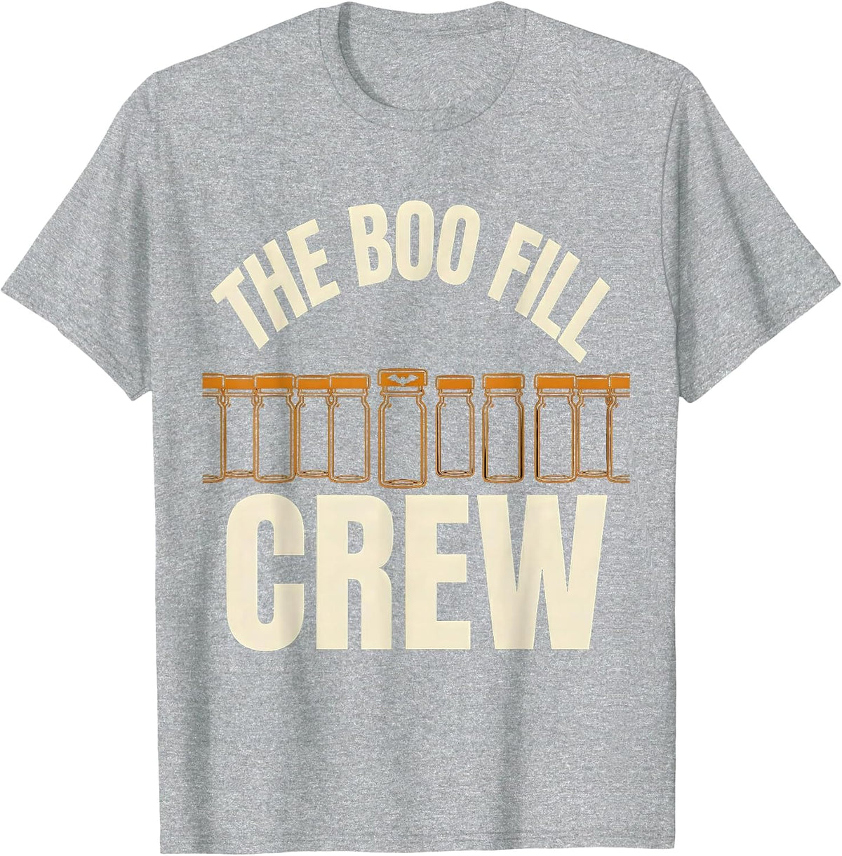 Men's The Boo Fill Crew Funny Pharmacy Tech Halloween Novelty T-Shirt - Heather Grey