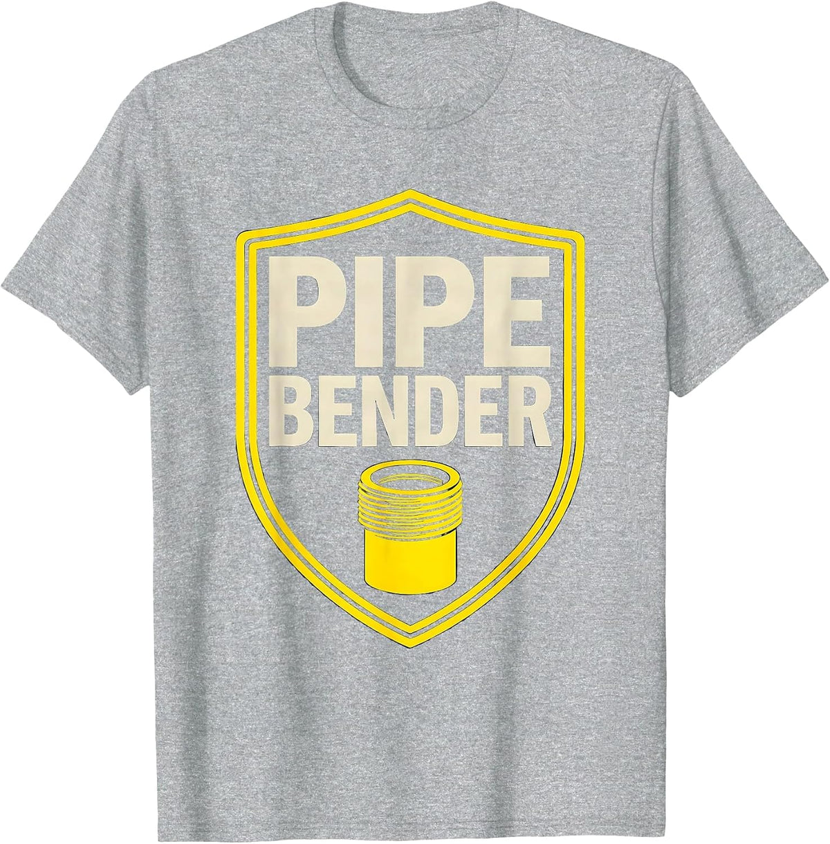 Men's Pipe Bender Funny Plumber Pipefitter Occupational Humor T-Shirt - Heather Grey