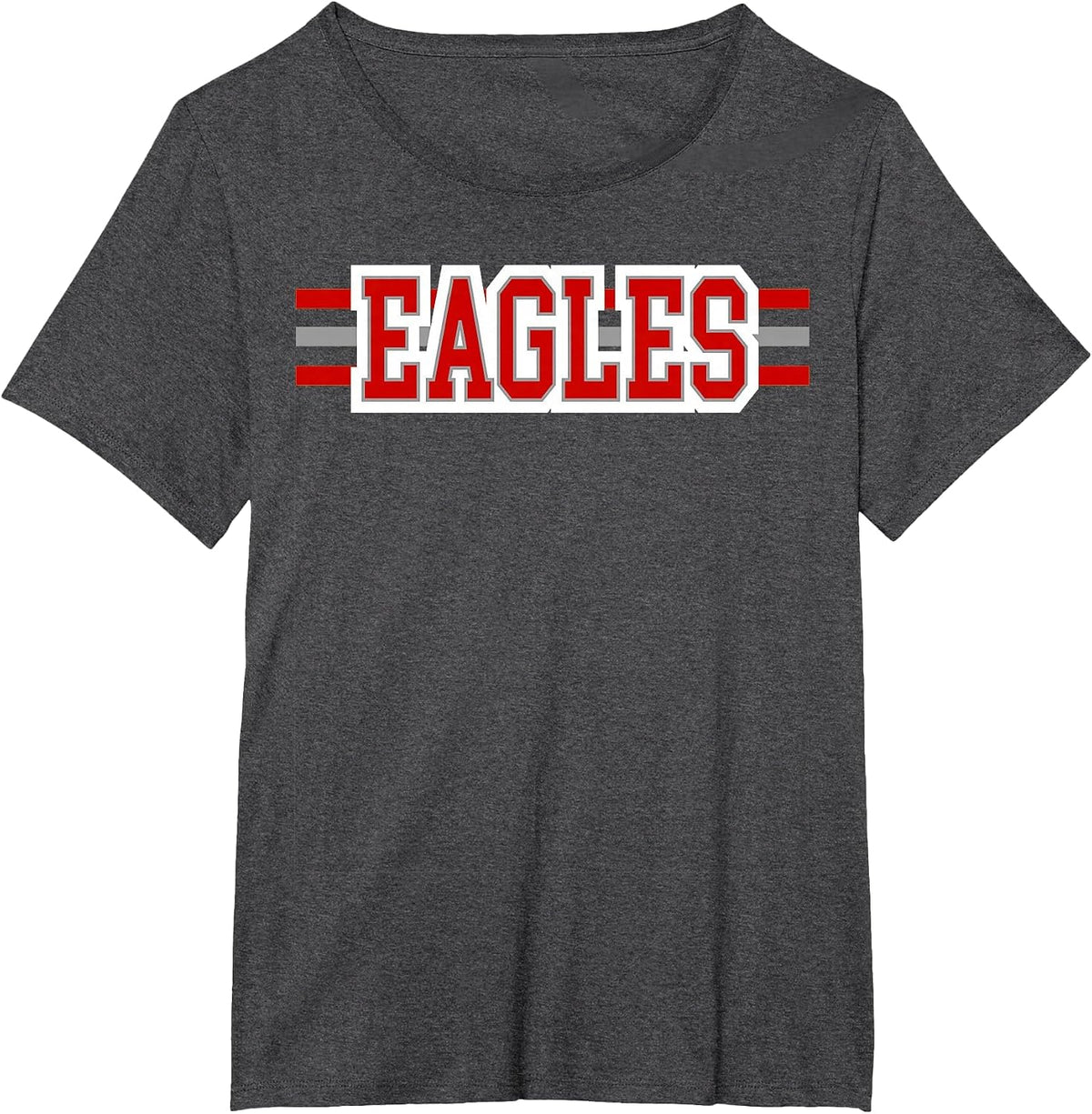 Eagles Red White School Spirit T-Shirt - Dark Heather Grey
