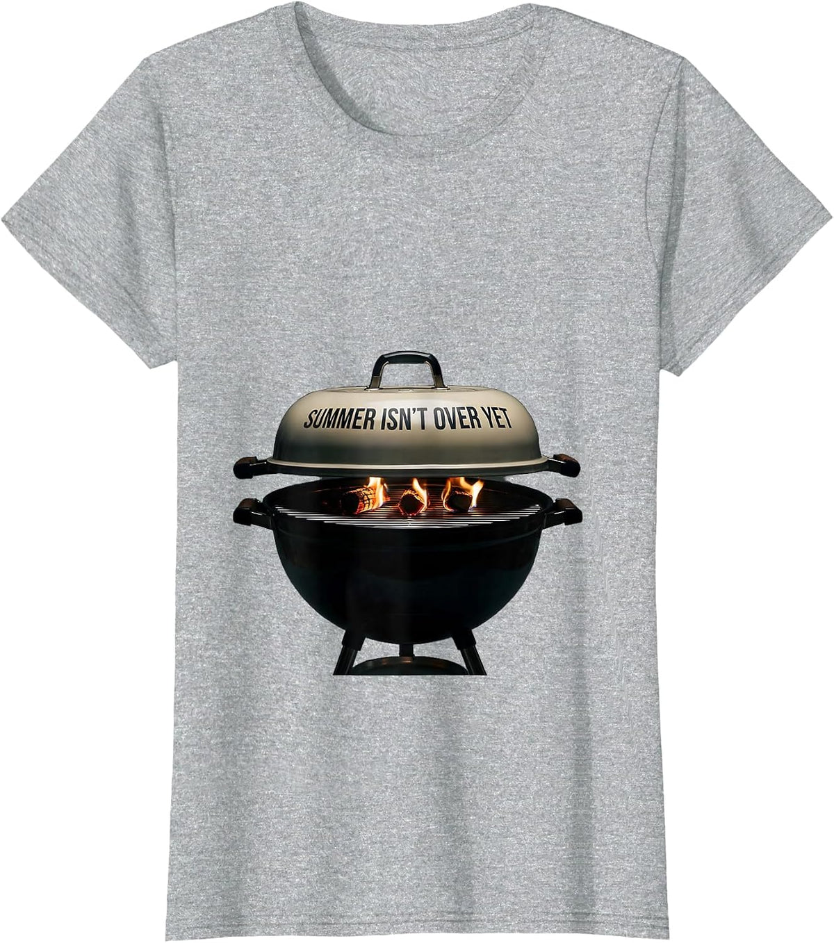 Summer Isn't Over Yet Minimalist Grill Dad Last Cookout T-Shirt - Heather Grey