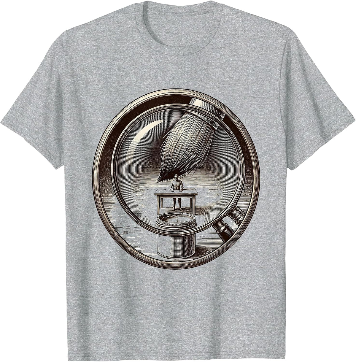 Men's Artistic Miniature Painter Hobbyist Gift Humor T-Shirt - Heather Grey