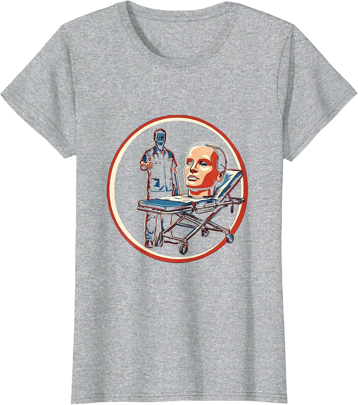 Medic Thumbs-Up CPR Mannequin Humor Paramedic Gift T-Shirt - Heather Grey