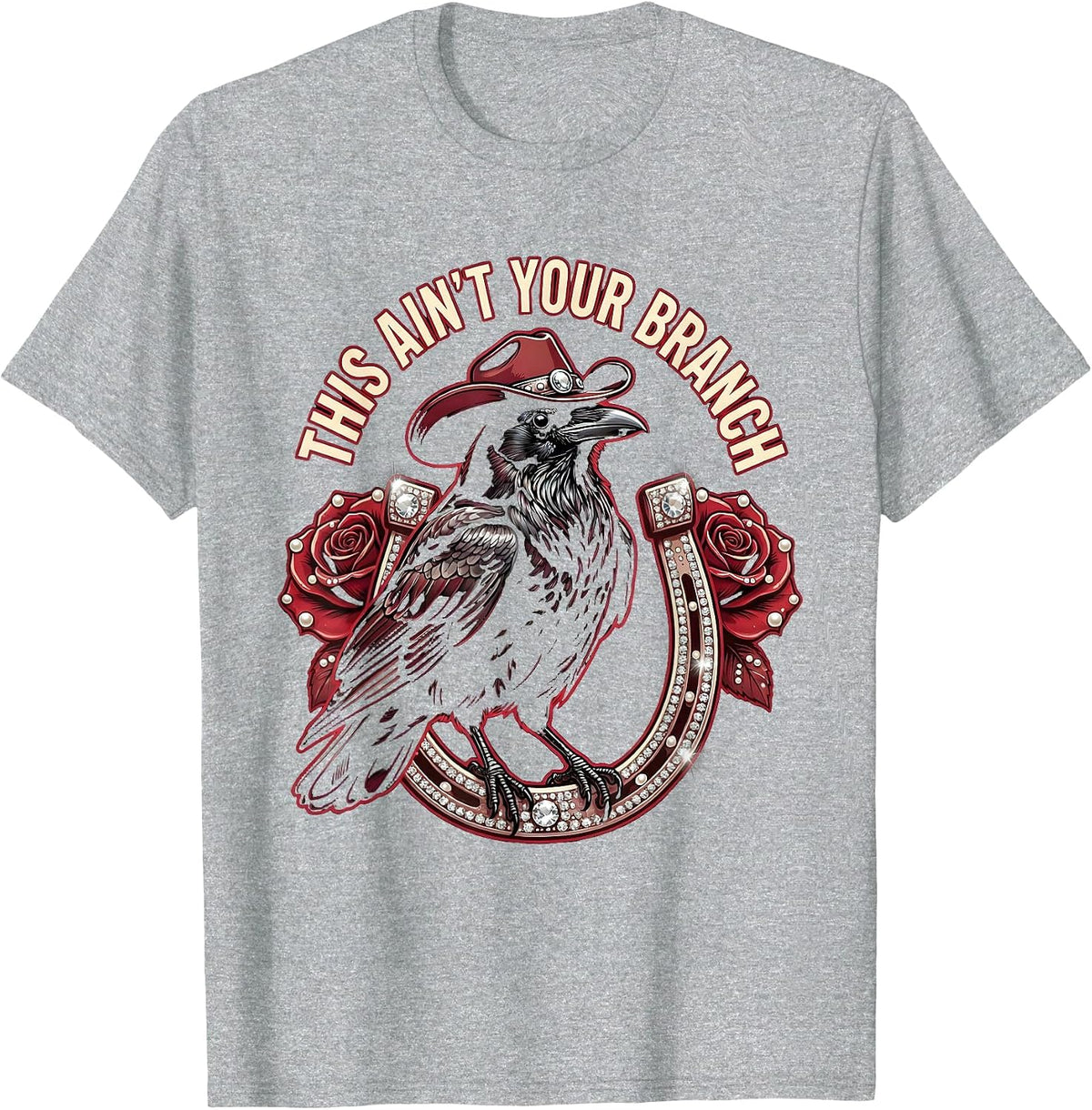 Men's Fawk Off Crow This Ain't Your Branch Design T-Shirt - Heather Grey