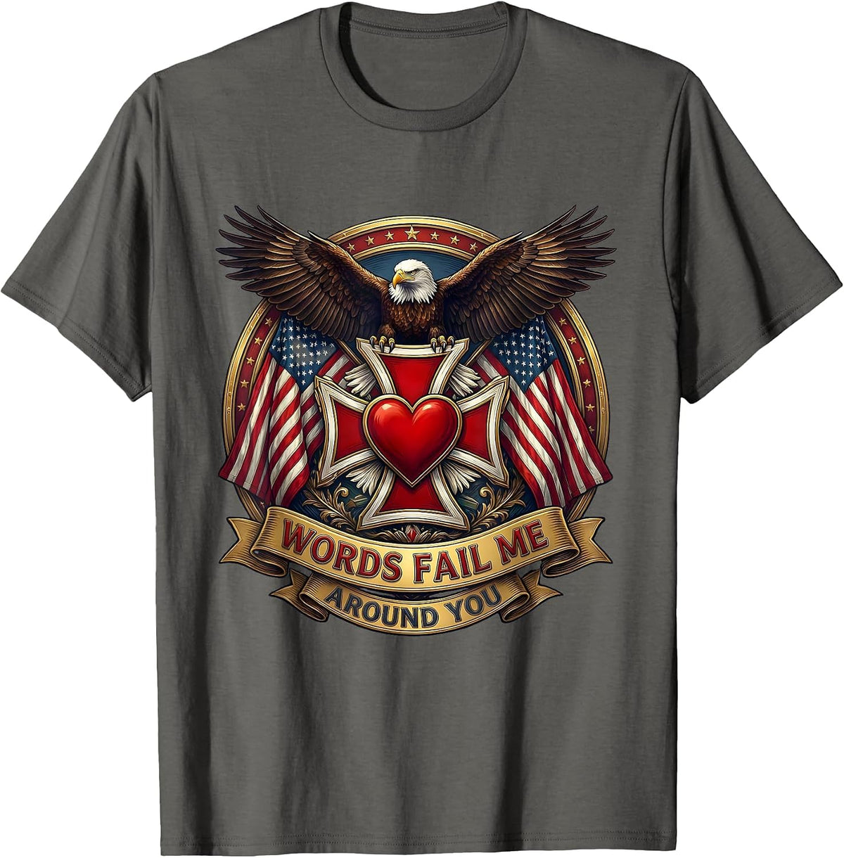 Men's I Just Cant Flirt Words Fail Me Around You T-Shirt - Asphalt Grey