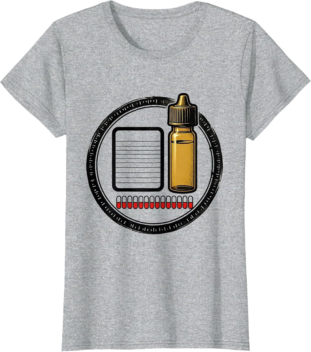 Women's Pharmacy Tech Badge Cute Pastel Humor T-Shirt - Heather Grey