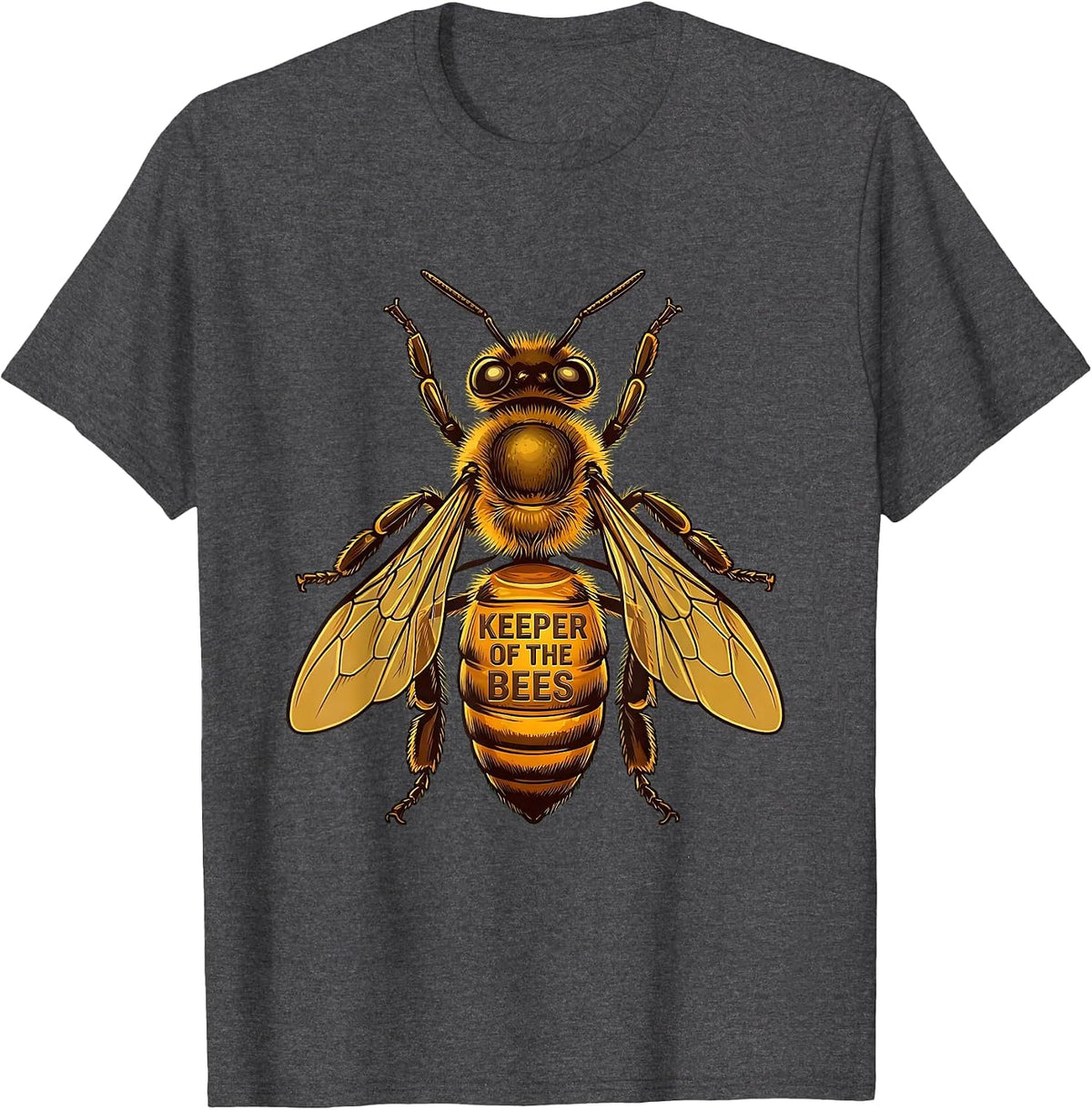 Keeper of the Bees Beekeeping Design T-Shirt - Dark Heather Grey