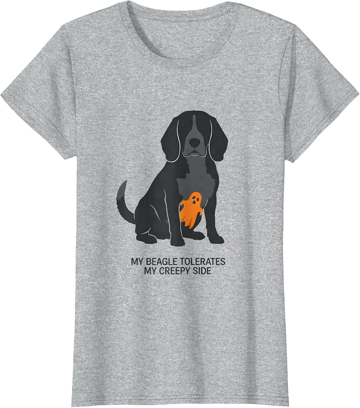 My Beagle Tolerates My Creepy Side Funny Beagle Owner T-Shirt - Heather Grey
