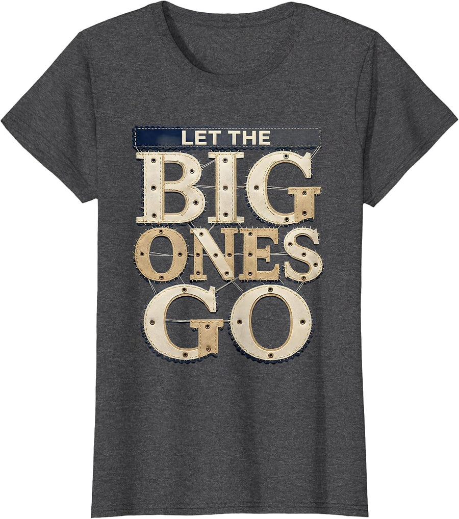 Women's Let the Big Ones Go Fishing Graphic Design T-Shirt - Dark Heather Grey