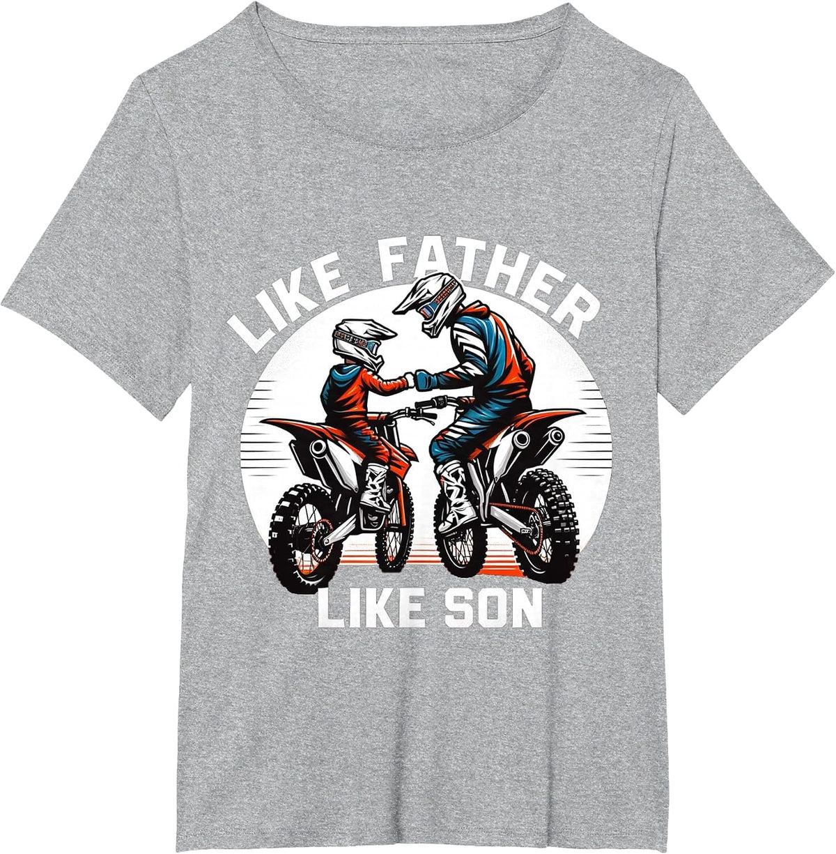 Dirt Bike Family Father Son Motocross Off-Road MX Dad Boys T-Shirt - Heather Grey