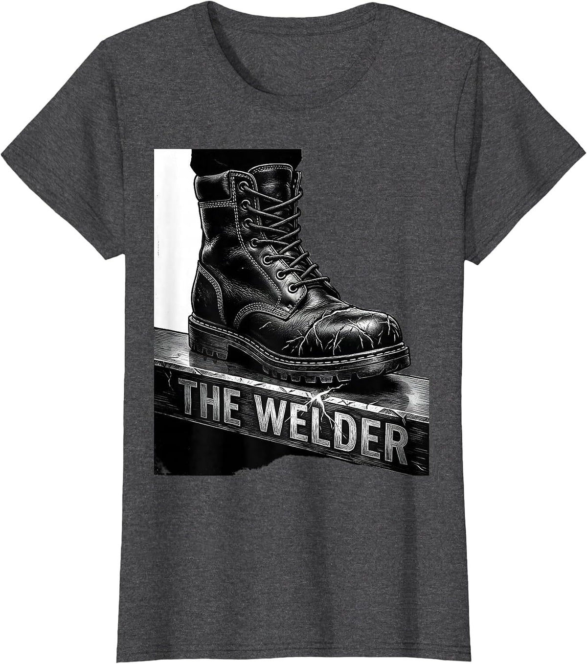 Women's THE WELDER Funny Welder Metal Worker Trade Pride Humor T-Shirt - Dark Heather Grey