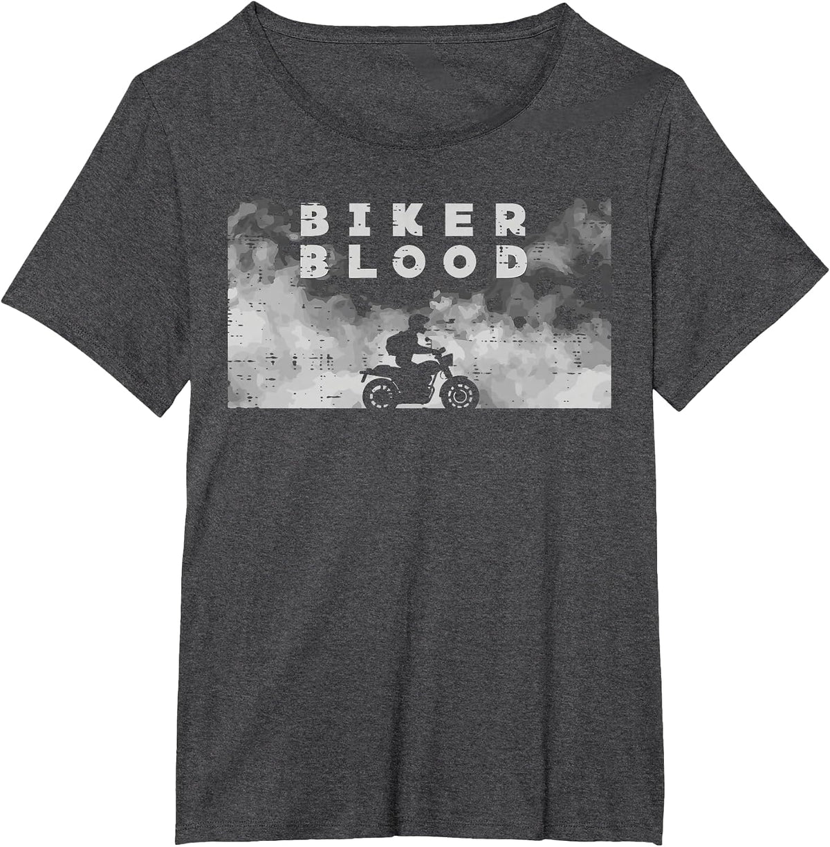 Biker Blood Motorcycle Motorbike Men Boys Kids Women Youth T-Shirt - Dark Heather Grey