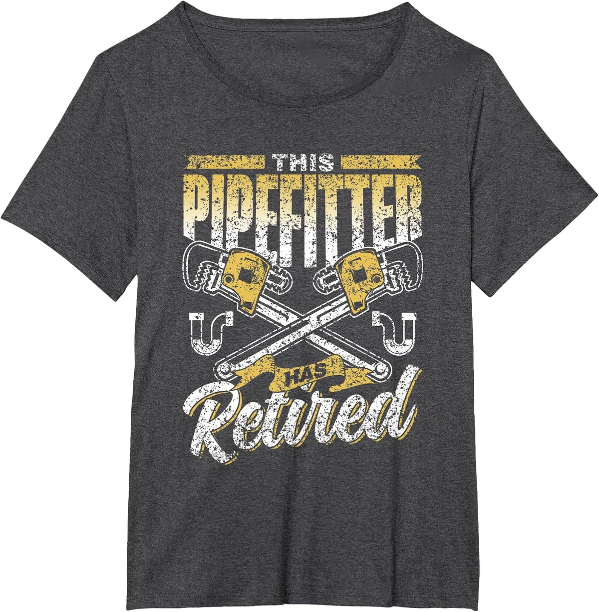 This Plumber is Retired Pipeline Construction Plumber T-Shirt - Dark Heather Grey