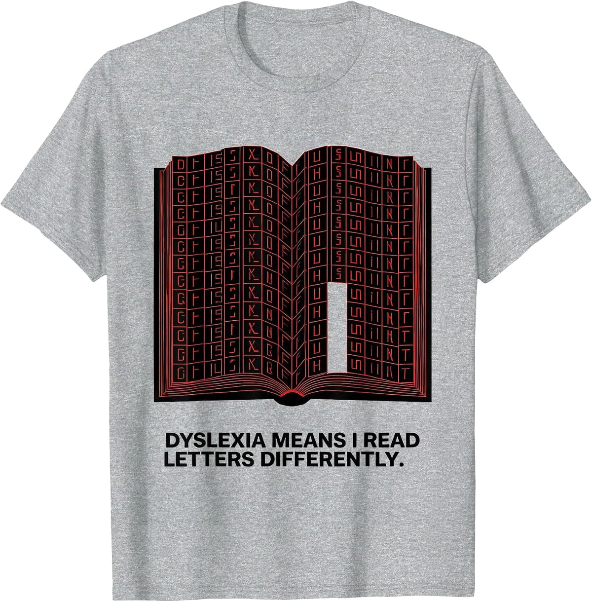 Men's Dyslexia Means I Read Letters Differently Geometric T-Shirt - Heather Grey