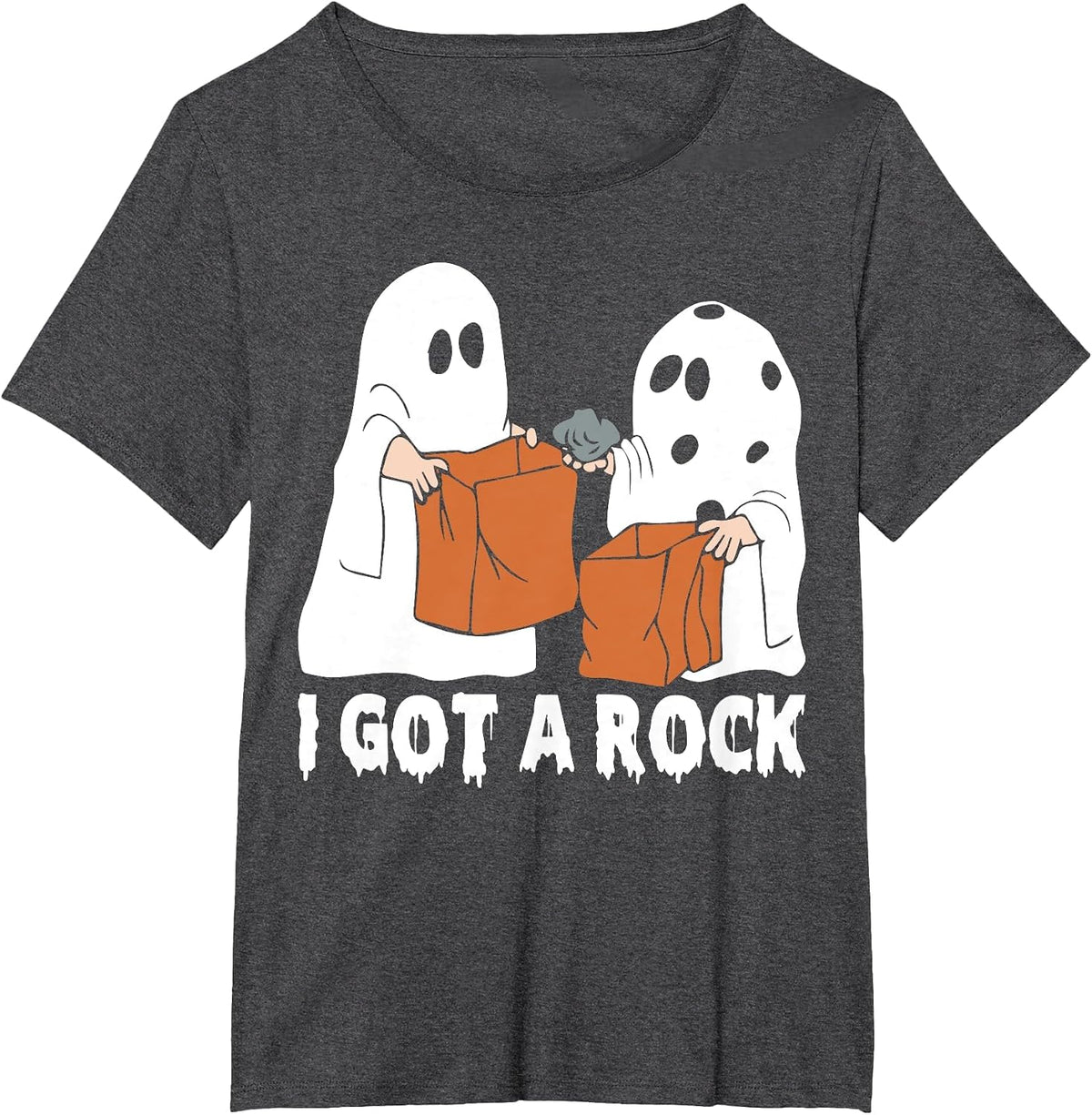 Funny Ghost Halloween Costume I Got A Rock Scary Ghost T-Shirt - Dark Heather Grey