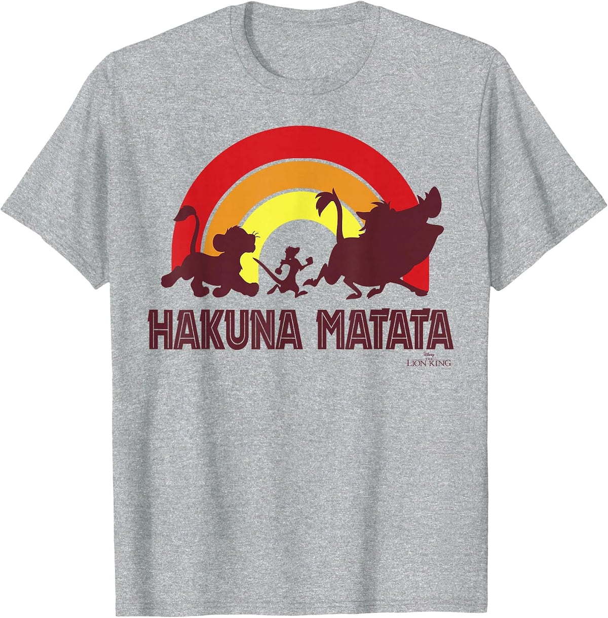 Disney The Lion King Sunset Hakuna Matata Line Up T-Shirt - Heather Grey