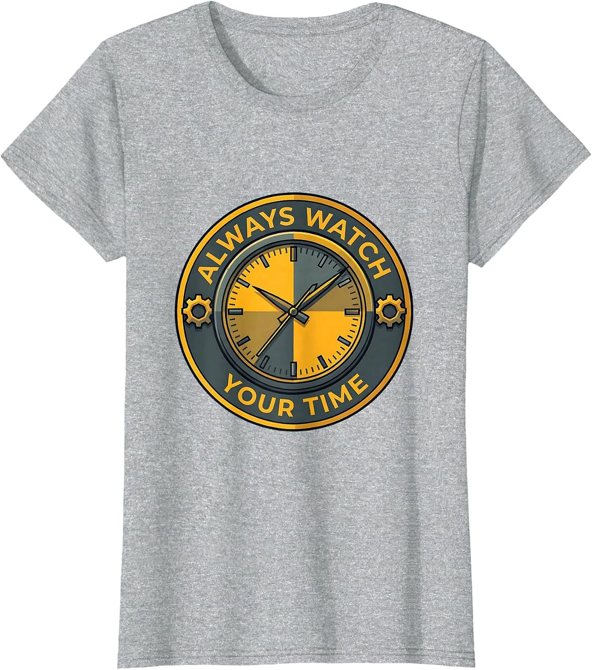 Always Watch Your Time Motivational Watch Design T-Shirt - Heather Grey