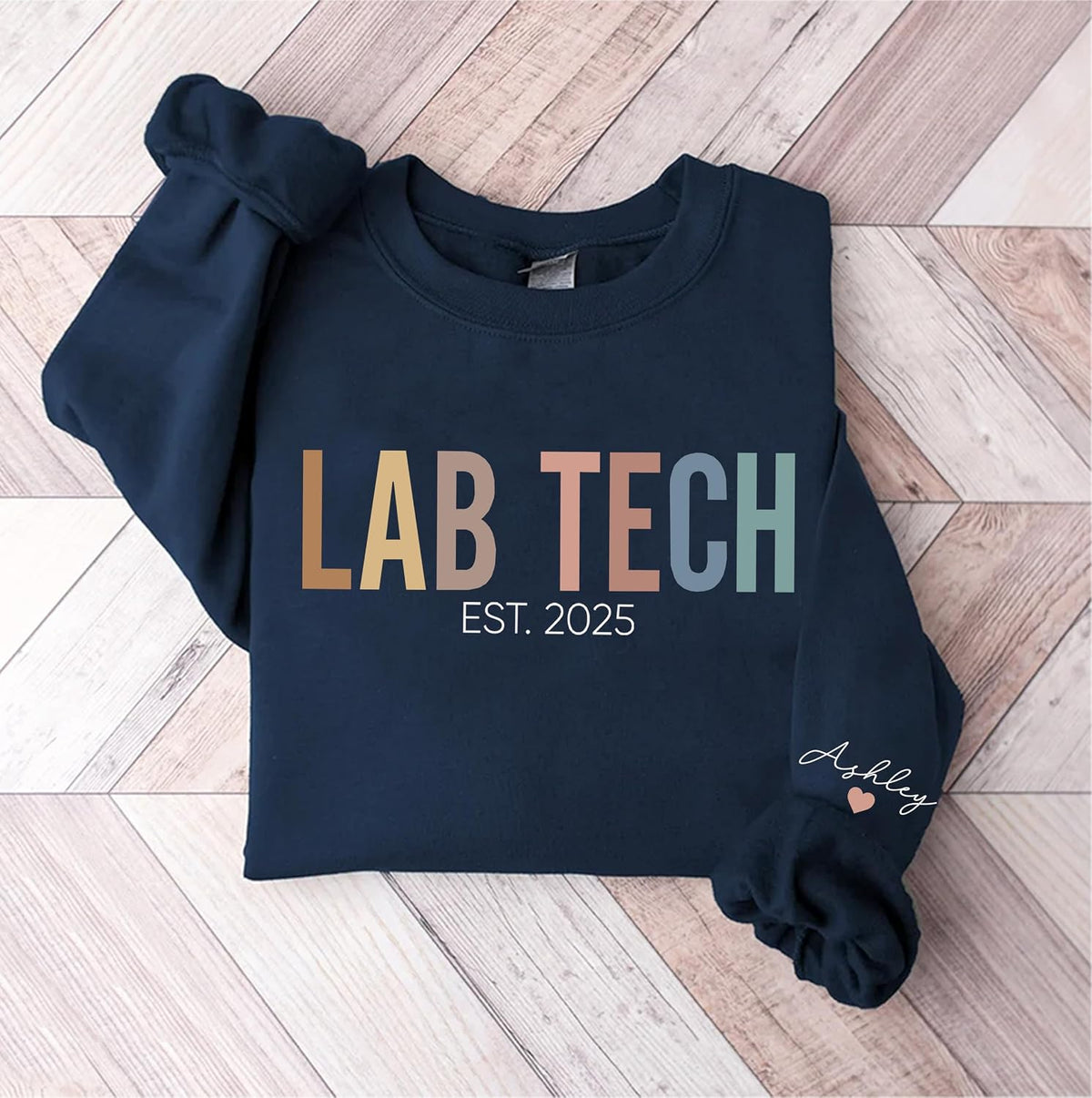 Personalized LAB Tech Sweatshirt, Custom Medical Scientist Shirt, Lab Technician Gift, Gift for Science Professional - size