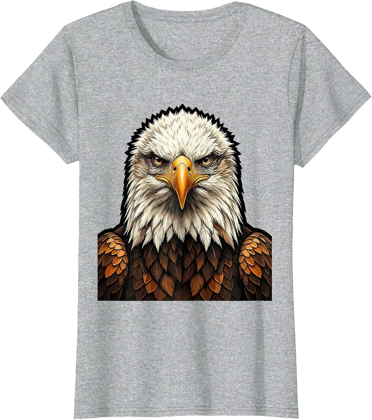 Bald Eagle Portrait Faith Mascot Pride T-Shirt - Heather Grey