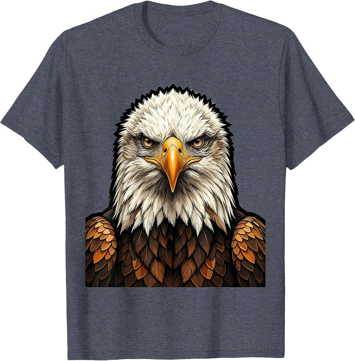 Bald Eagle Portrait Faith Mascot Pride T-Shirt - Heather Blue