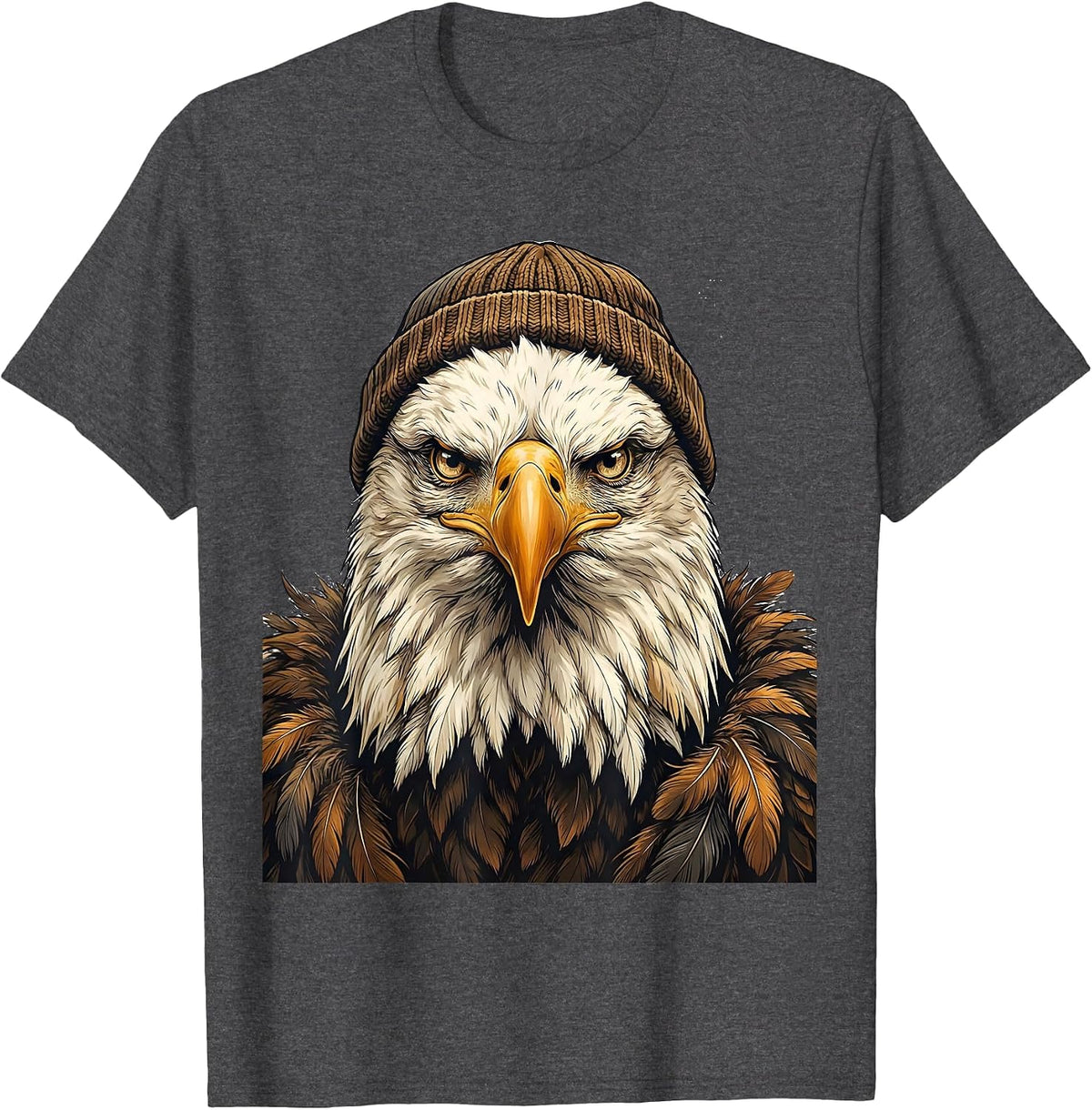 Bald Eagle Portrait Faith Mascot Pride Christian T-Shirt - Dark Heather Grey