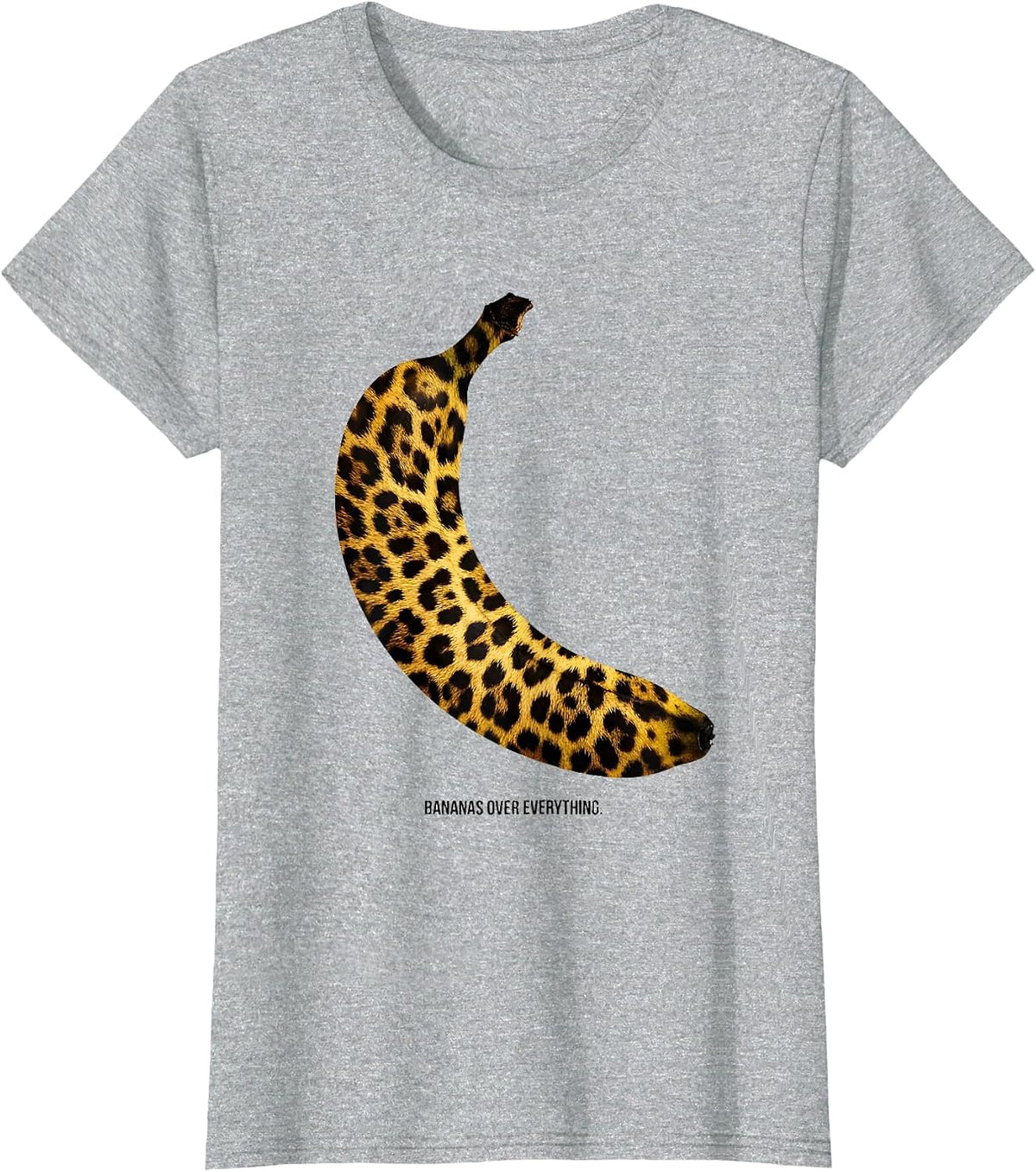 Women's Bananas Over Everything Fruit Lover Design T-Shirt - Heather Grey