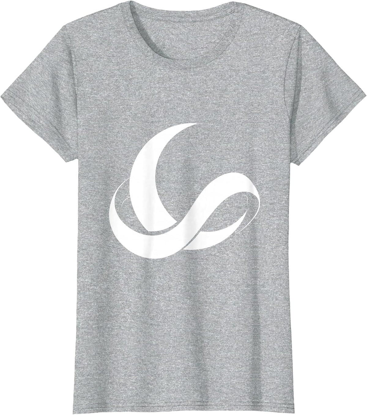Crescent Moon Galaxy Ribbon Cosmic Art T-Shirt - Heather Grey