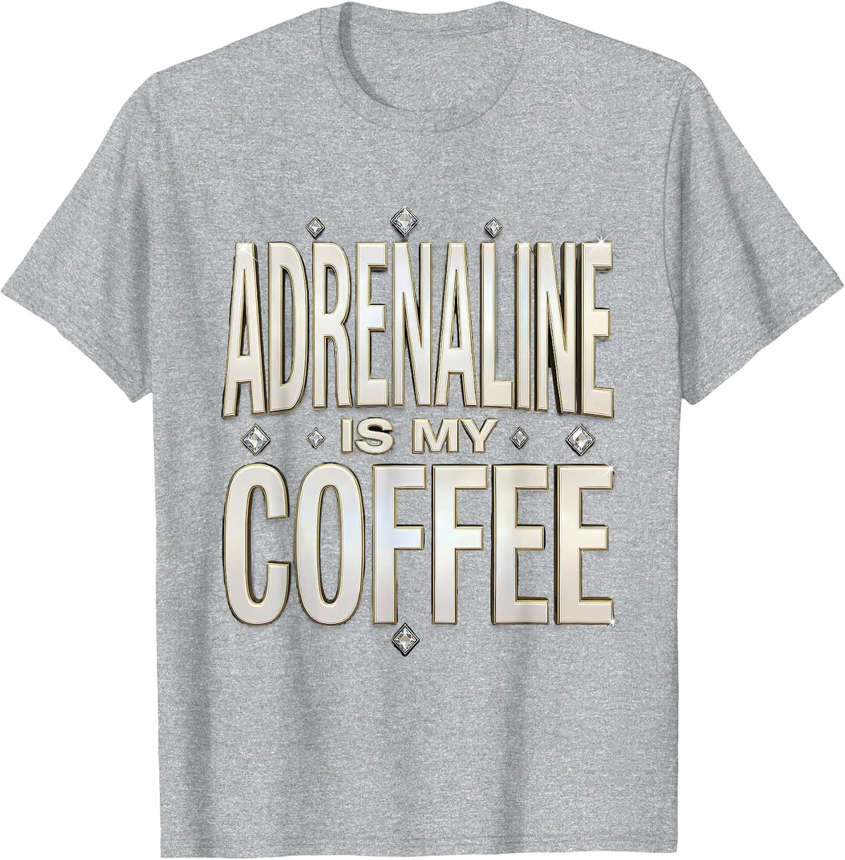 Men's Adrenaline Is My Coffee EMT Design T-Shirt - Heather Grey