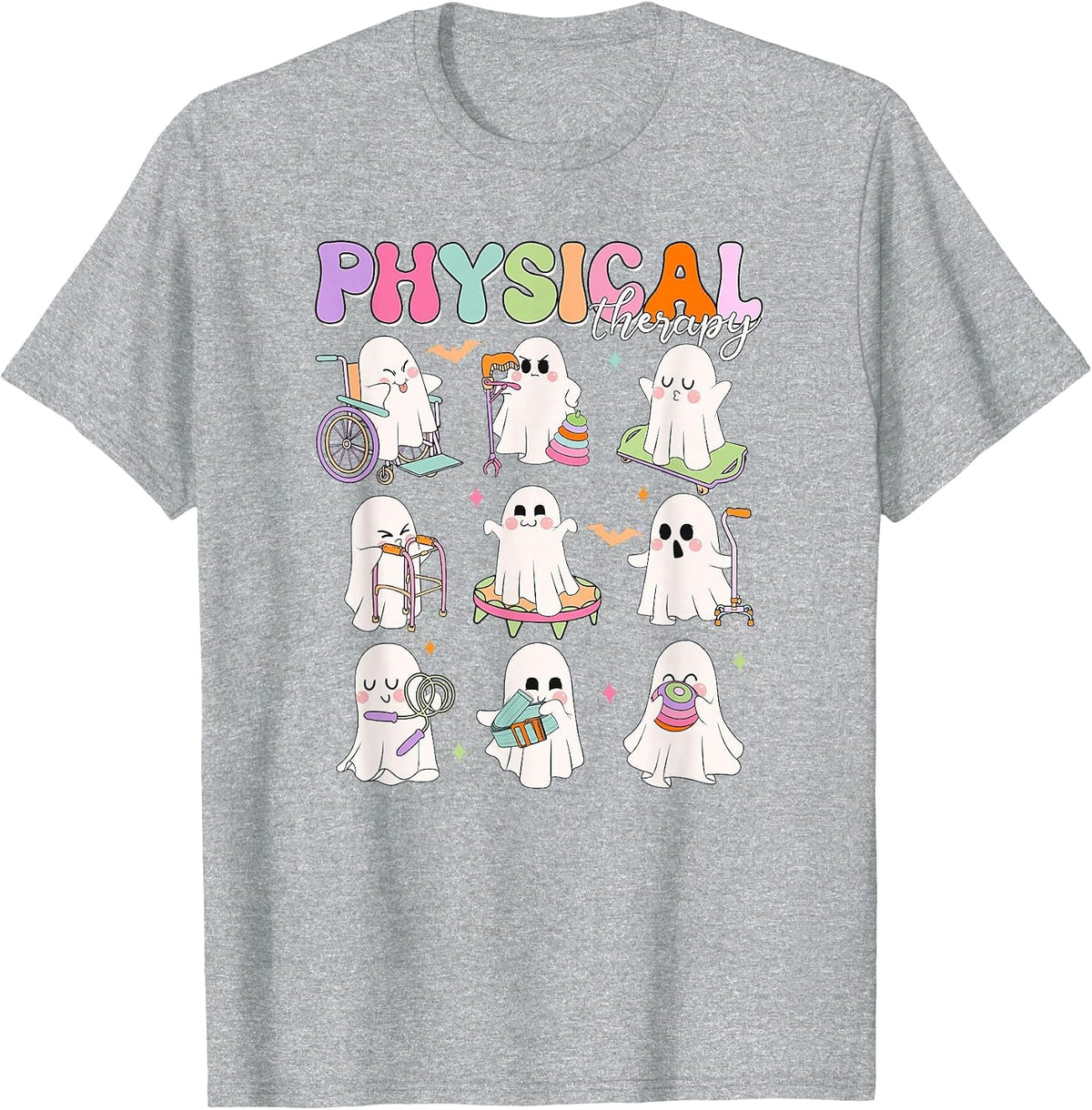 Physical Therapy Halloween Boo Ghost Spooky Season T-Shirt - Heather Grey